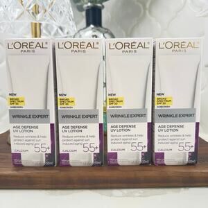 L’Oréal Paris Wrinkle Expert 55+ Age Defense UV Lotion SPF 30 50mL 4 Pack NEW
